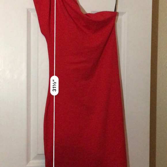 Red One Shoulder Dress - Picture 2 of 3
